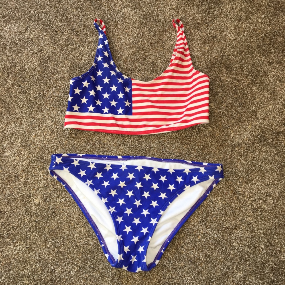 American flag 2 piece swimsuit